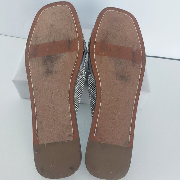 SAM EDELMAN Shiny Silver Sandals Women Sz 9.5 Issie Open Toe Evening Formal EUC - Picture 7 of 15